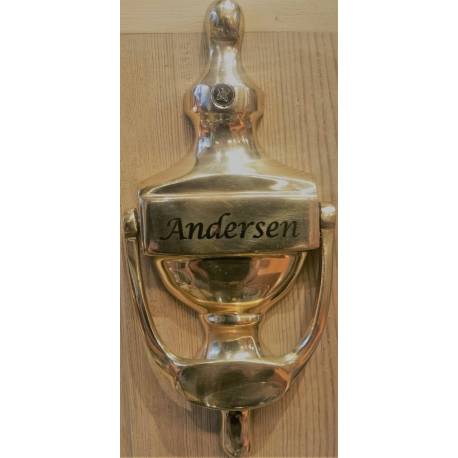 Dørhammer messing med gravering